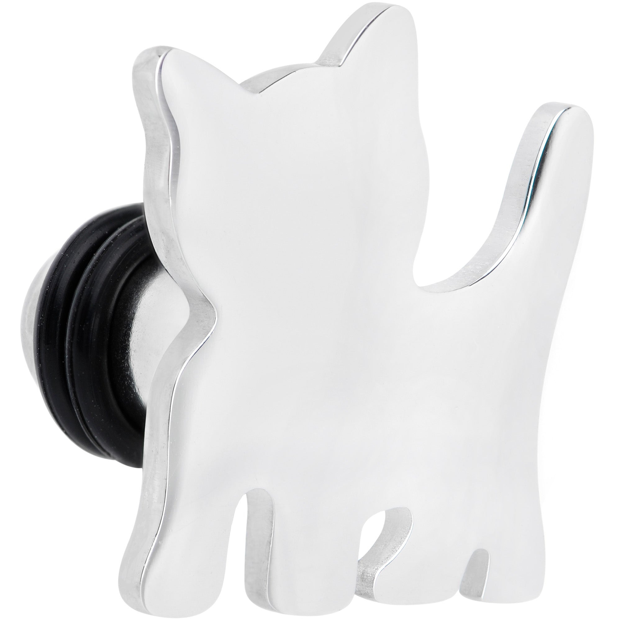 BodyCandy Steel Cat Lover Kitty Cat Single Flare Plug Set 14G to 0G — lifestyle context
