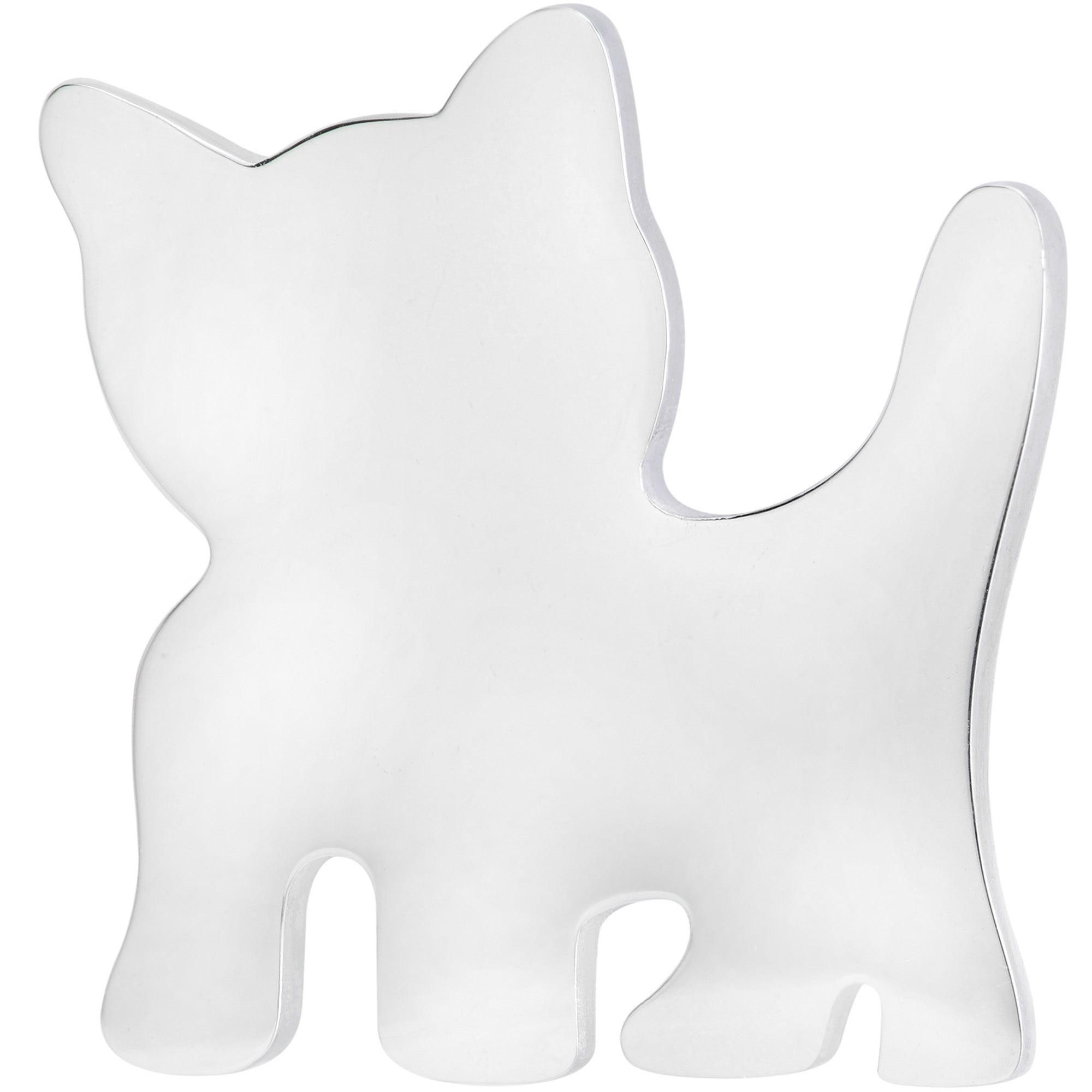BodyCandy Steel Cat Lover Kitty Cat Single Flare Plug Set 14G to 0G — side view