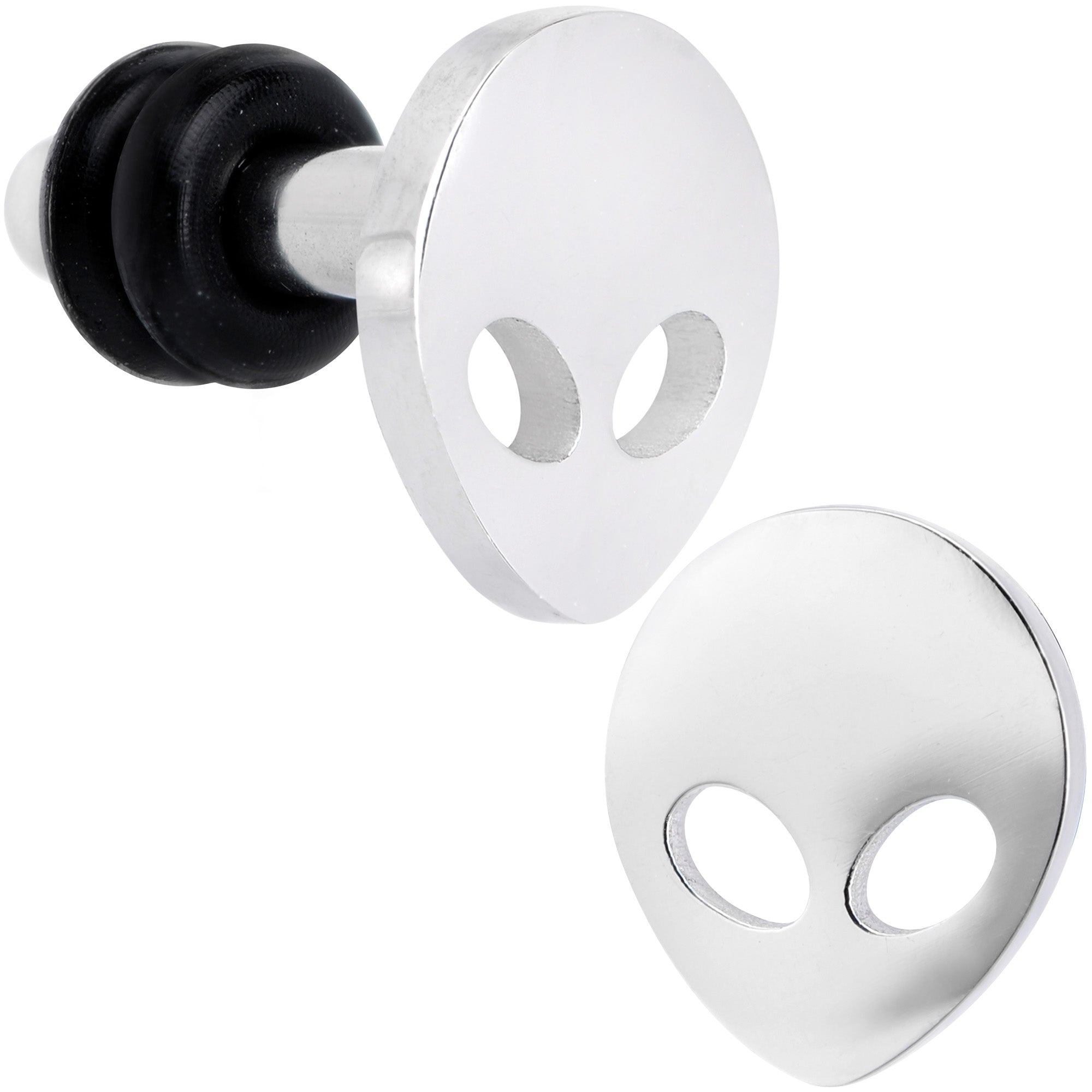 BodyCandy Steel Space Alien Single Flare Plug Set 14G to 2G — color detail