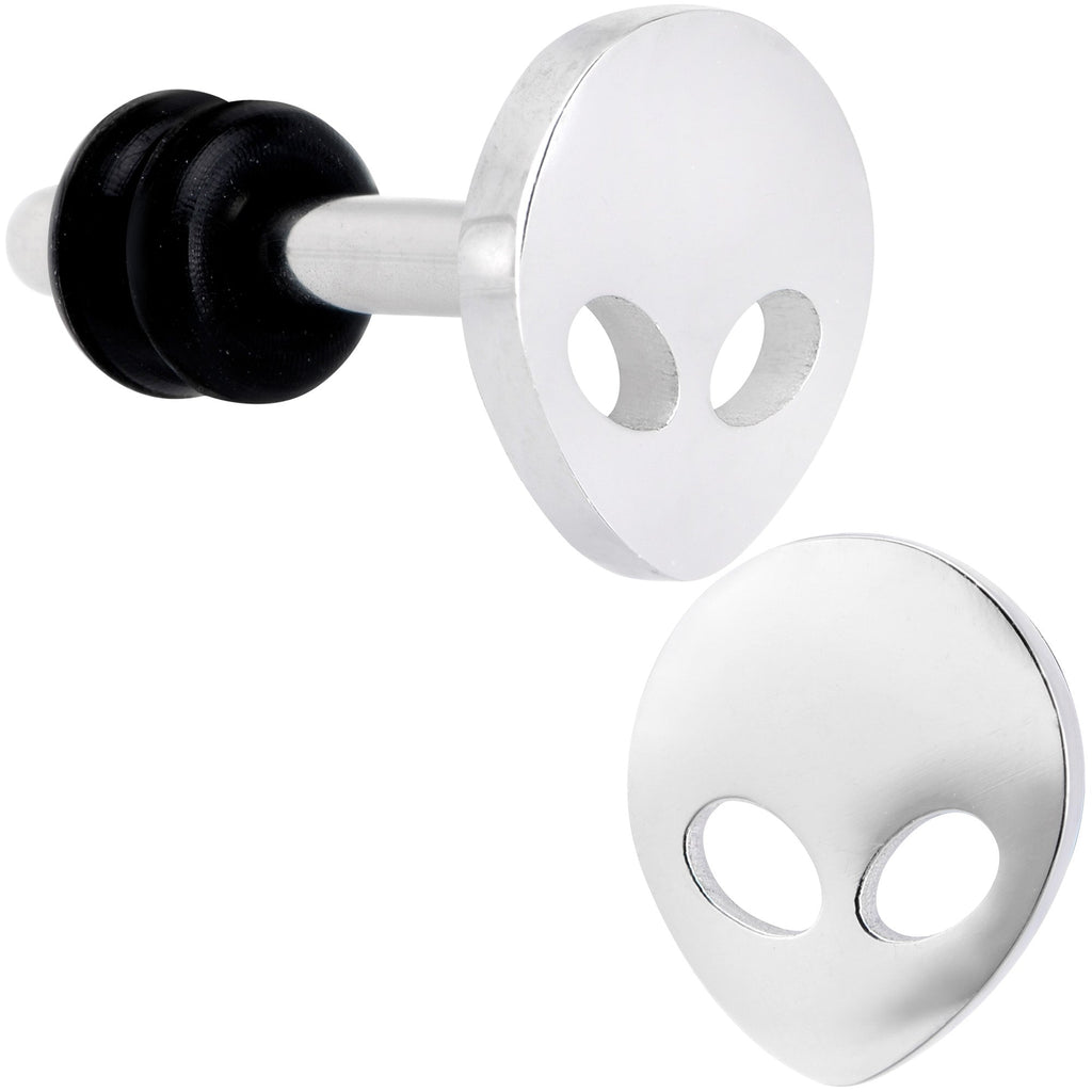 BodyCandy Steel Space Alien Single Flare Plug Set 14G to 2G — in-use photo