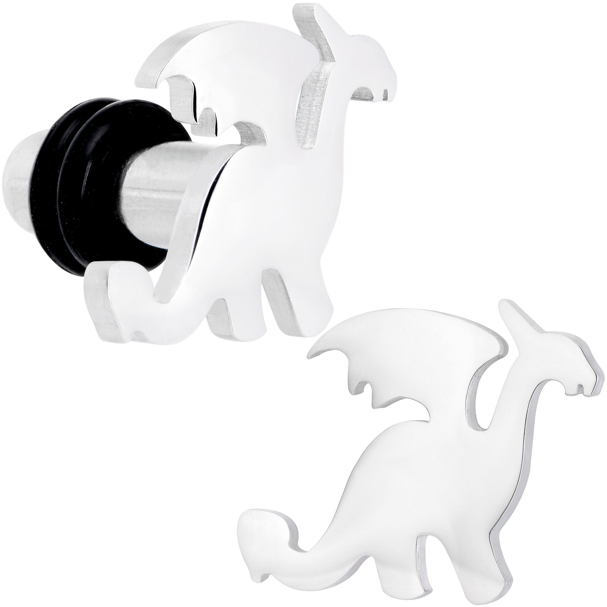BodyCandy Steel Fantasy Dragon Single Flare Plug Set 14G to 2G — packaging