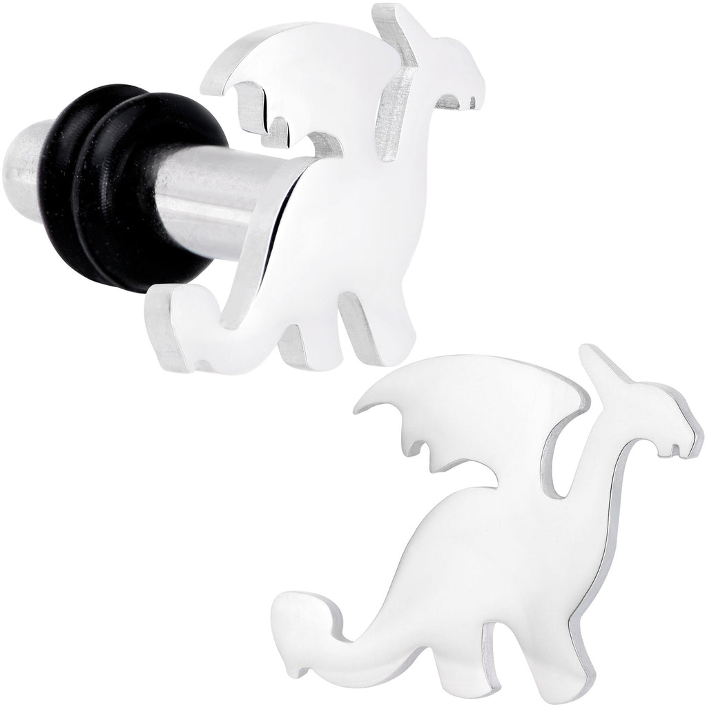 BodyCandy Steel Fantasy Dragon Single Flare Plug Set 14G to 2G — color detail