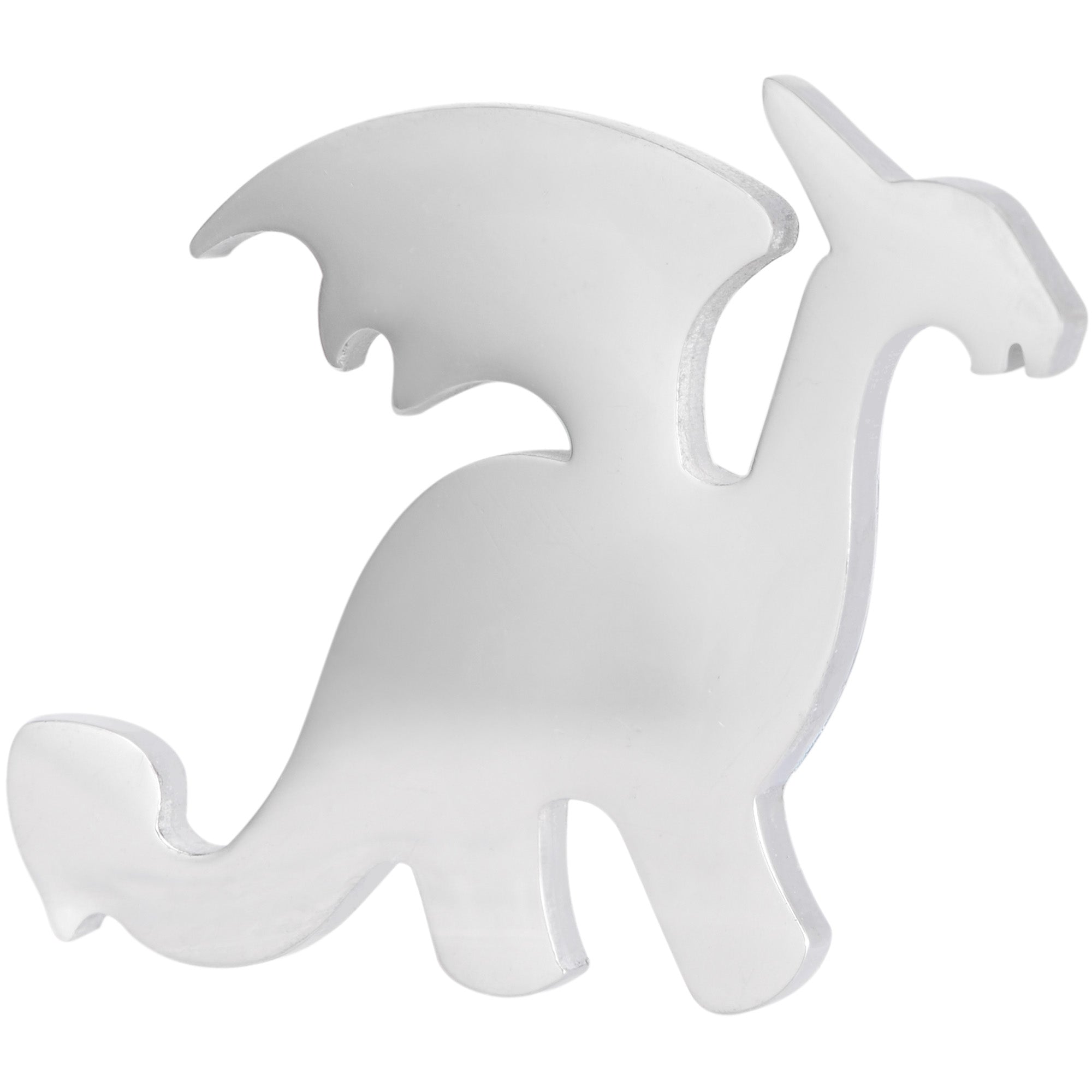 BodyCandy Steel Fantasy Dragon Single Flare Plug Set 14G to 2G — side view