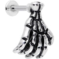 BodyCandy 16G 1/4 Spooky Skeleton Hand Halloween Labret Monroe Tragus — main product shot