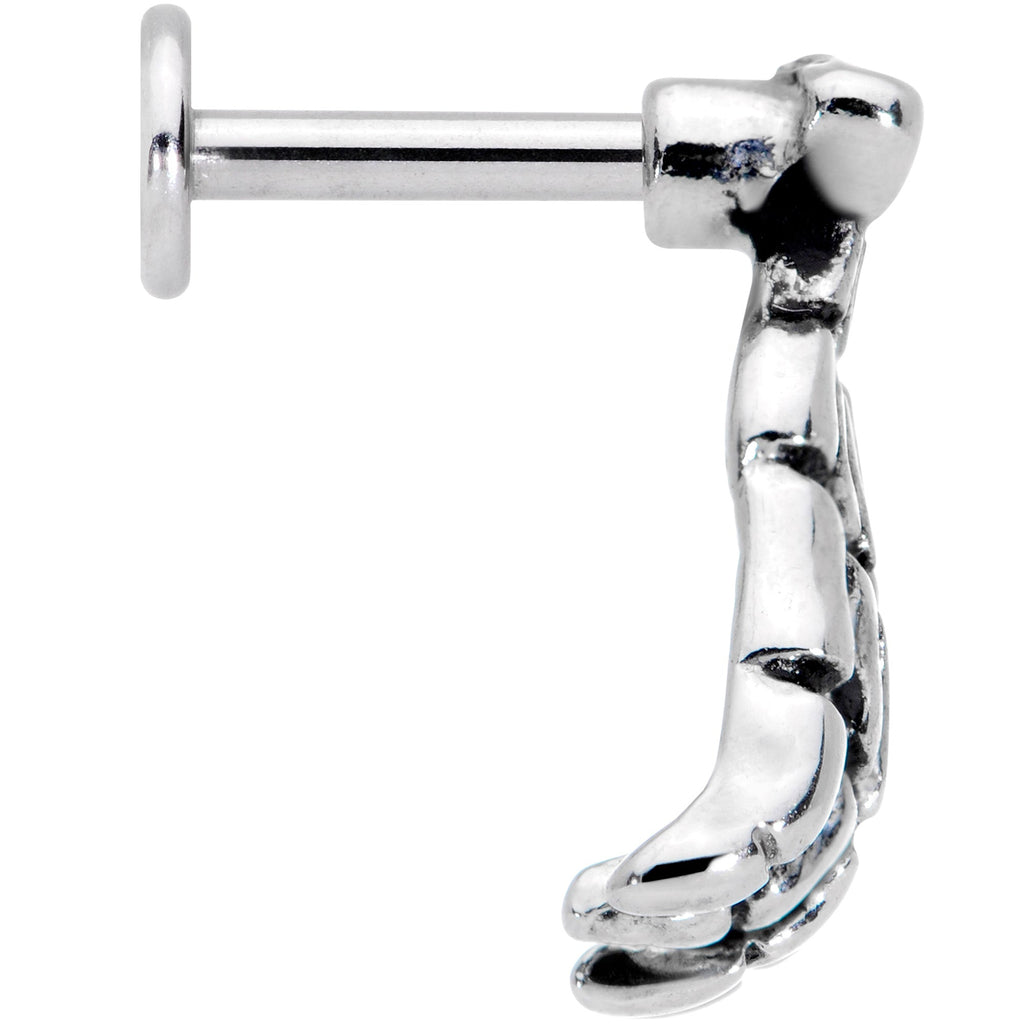 BodyCandy 16G 1/4 Spooky Skeleton Hand Halloween Labret Monroe Tragus — lifestyle context