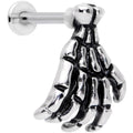 BodyCandy 16G 5/16 Spooky Skeleton Hand Halloween Labret Monroe Tragus — main product shot