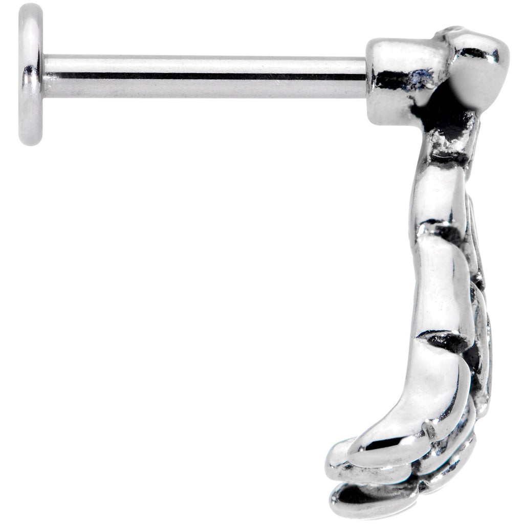 BodyCandy 16G 5/16 Spooky Skeleton Hand Halloween Labret Monroe Tragus — lifestyle context