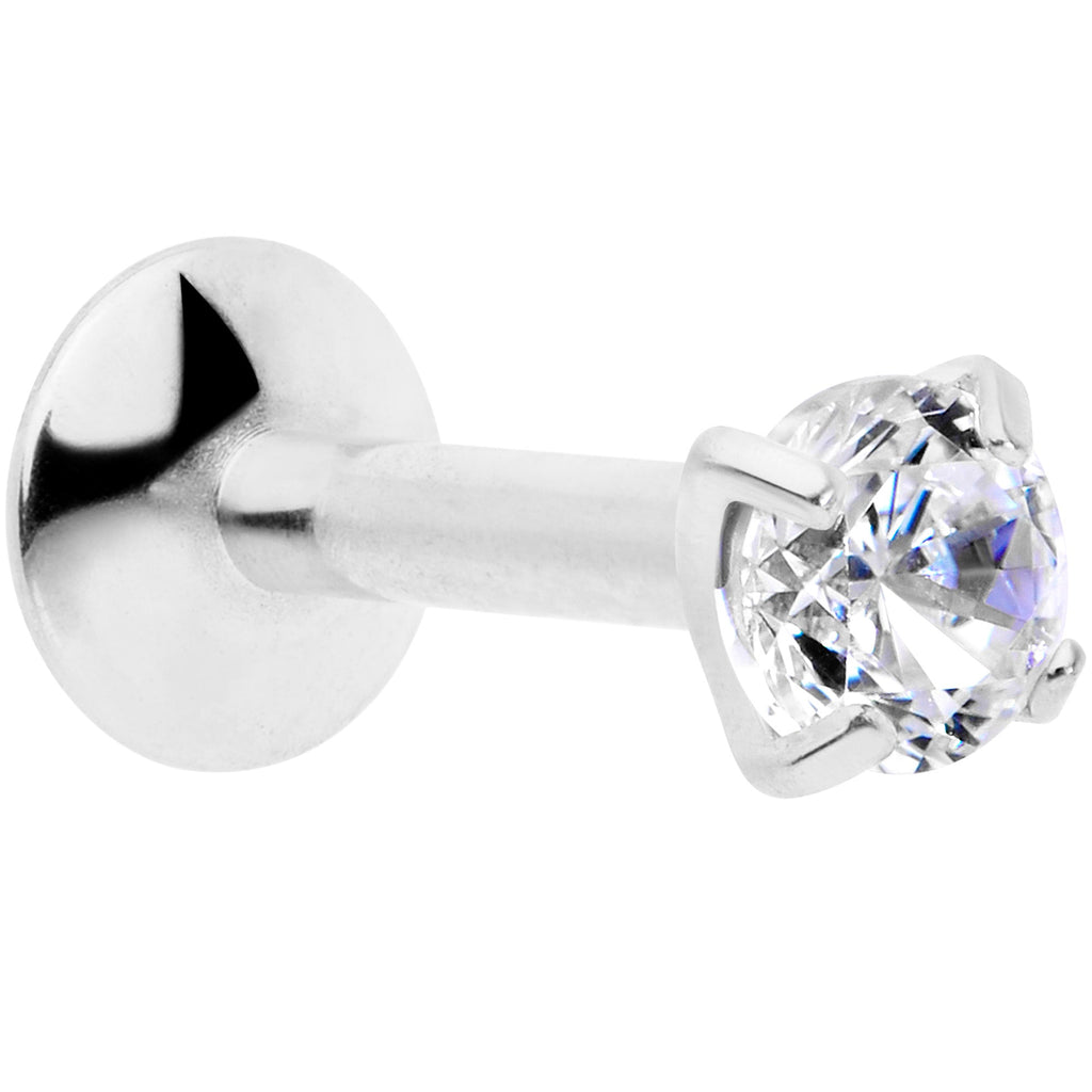 BodyCandy 16G 1/4 3mm CZ G23 Titanium Internally Threaded Labret — main product shot