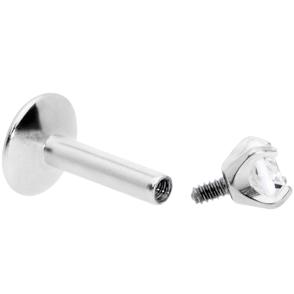 BodyCandy 16G 1/4 3mm CZ G23 Titanium Internally Threaded Labret — lifestyle context