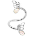 BodyCandy White Faux Opal Butterfly Spiral Twister Belly Ring — main product shot