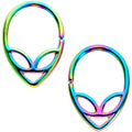 BodyCandy 14G 1/2 Rainbow UFO Alien Nipple Ring Set — main product shot