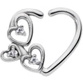 BodyCandy 16G 3/8 Clear CZ Gem Multiple Heart Right Ear Closure Ring — main product shot
