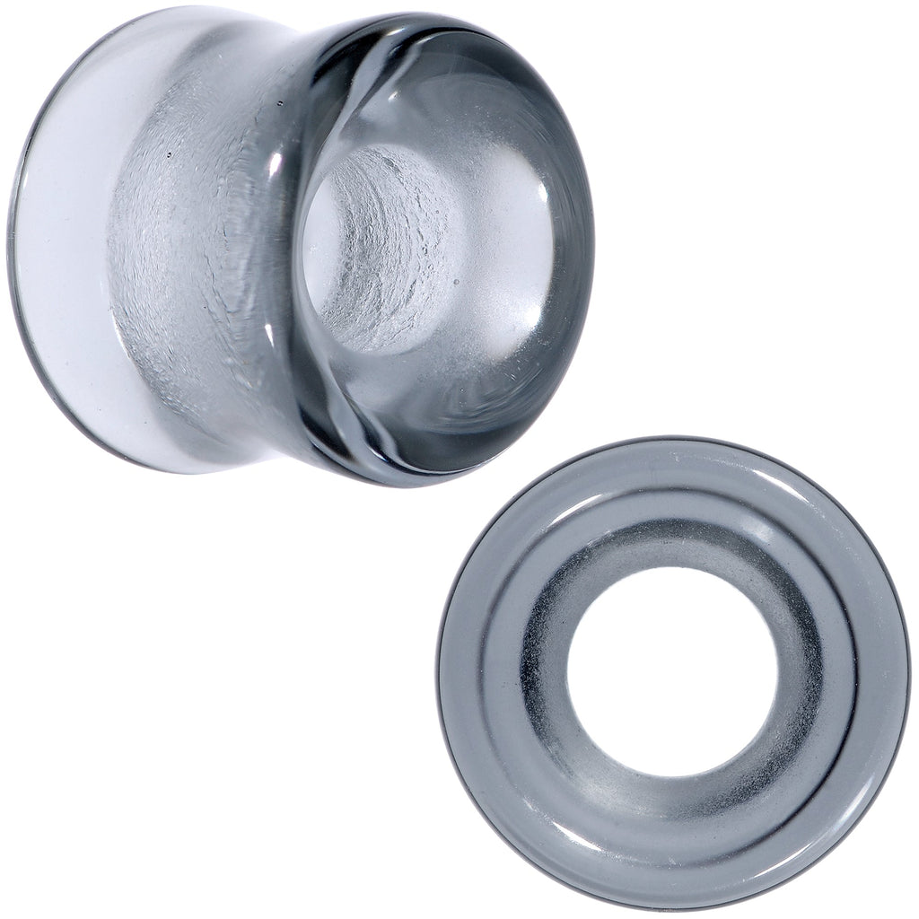 BodyCandy Translucent Black Glass Tunnel Plug Set 2G to 1 Inch — feature highlight