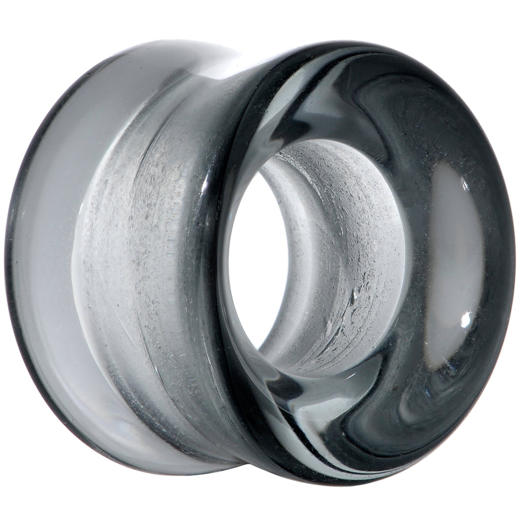 BodyCandy Translucent Black Glass Tunnel Plug Set 2G to 1 Inch — alternative angle