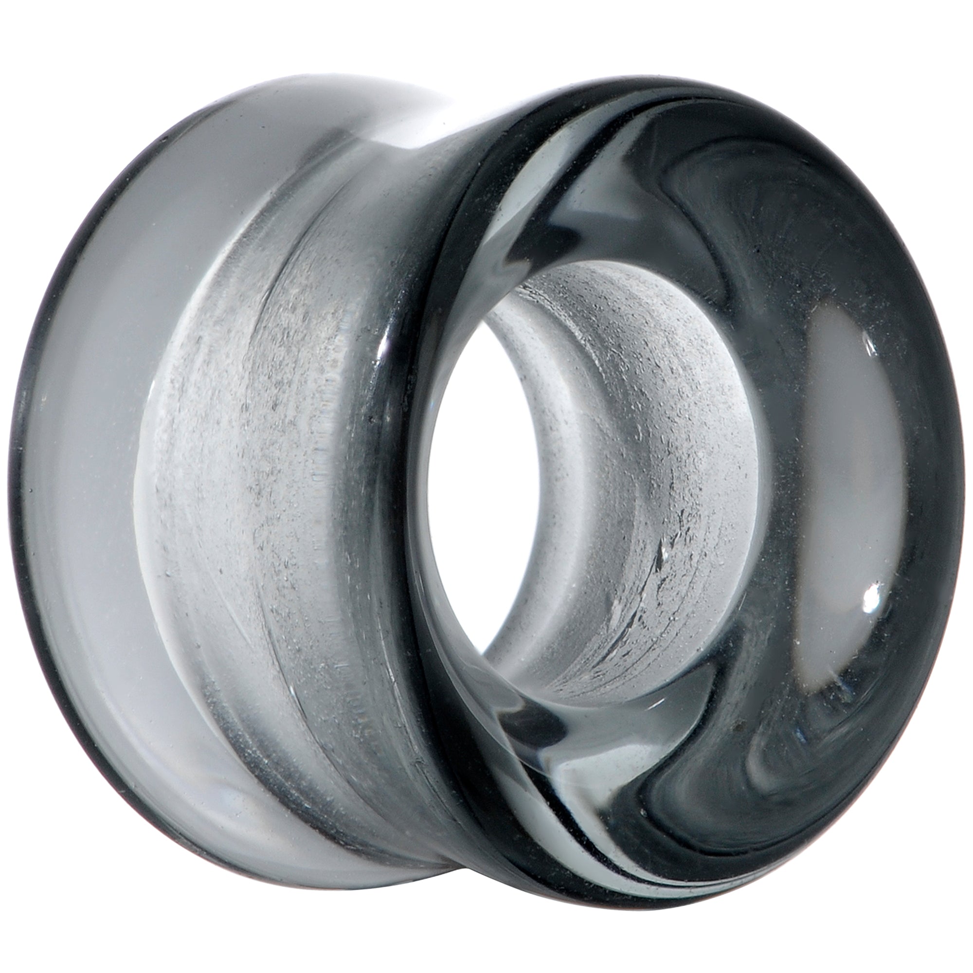 BodyCandy Translucent Black Glass Tunnel Plug Set 2G to 1 Inch — alternative angle