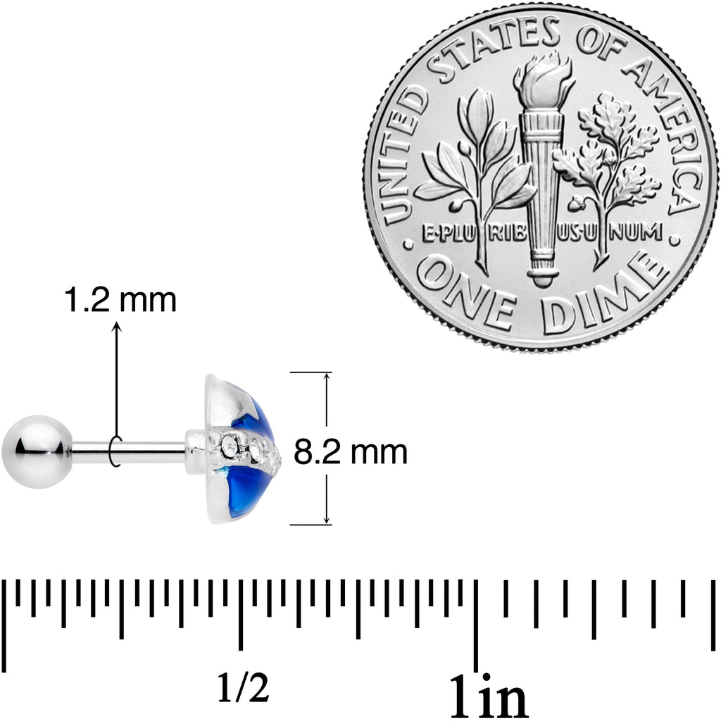 BodyCandy 16G 1/4 Clear Gem Blue Planet Saturn Cartilage Tragus Earring — lifestyle context