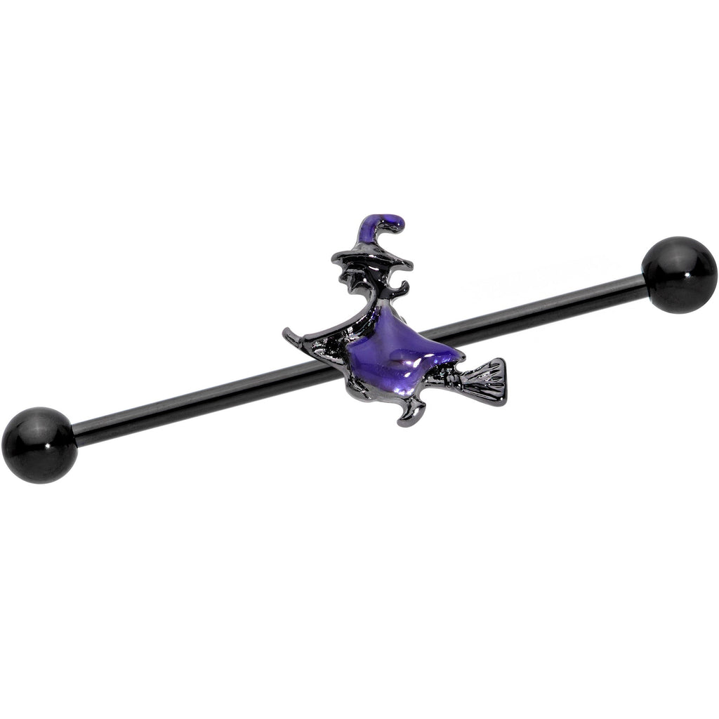 BodyCandy 14G Blue Black Spooky Halloween Witch Industrial Barbell 38mm — main product shot