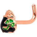 BodyCandy 18G 5/16 Rose Gold Tone Pot O Gold L Shaped Nose Ring — main product shot