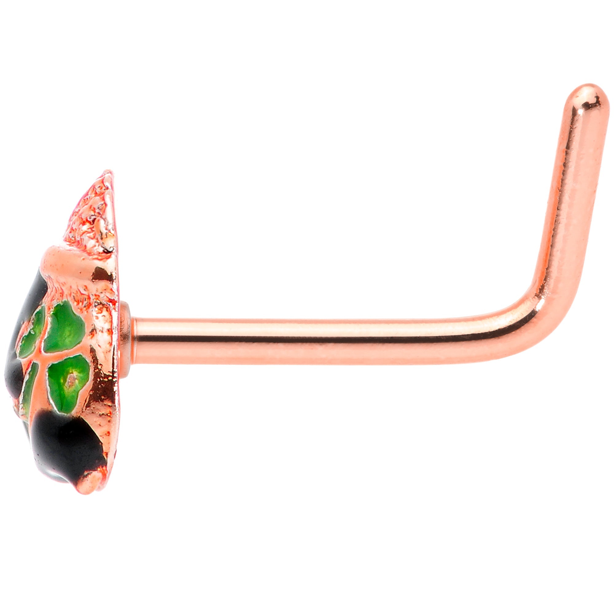BodyCandy 20G 5/16 Rose Gold Tone Pot O Gold L Shaped Nose Ring — lifestyle context