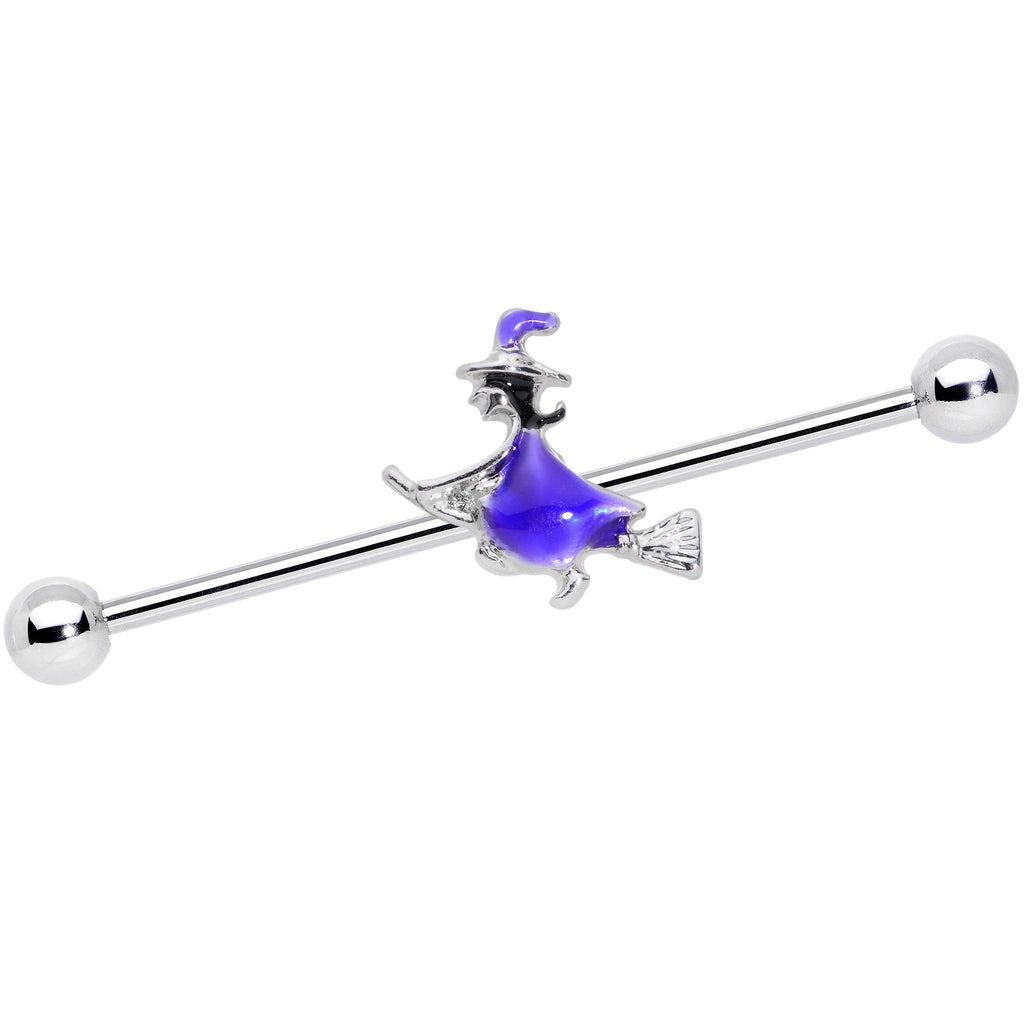 BodyCandy 14G Blue Spooky Halloween Witch Industrial Barbell 38mm — main product shot