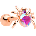 BodyCandy 16G 1/4 Aurora Gem Rose Gold Tone Heart Spider Cartilage Tragus — main product shot