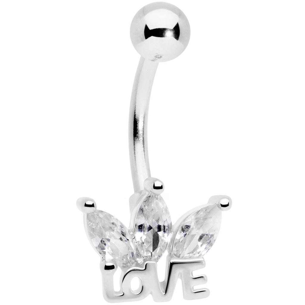 BodyCandy Clear Gem Crown of Love Belly Ring — main product shot