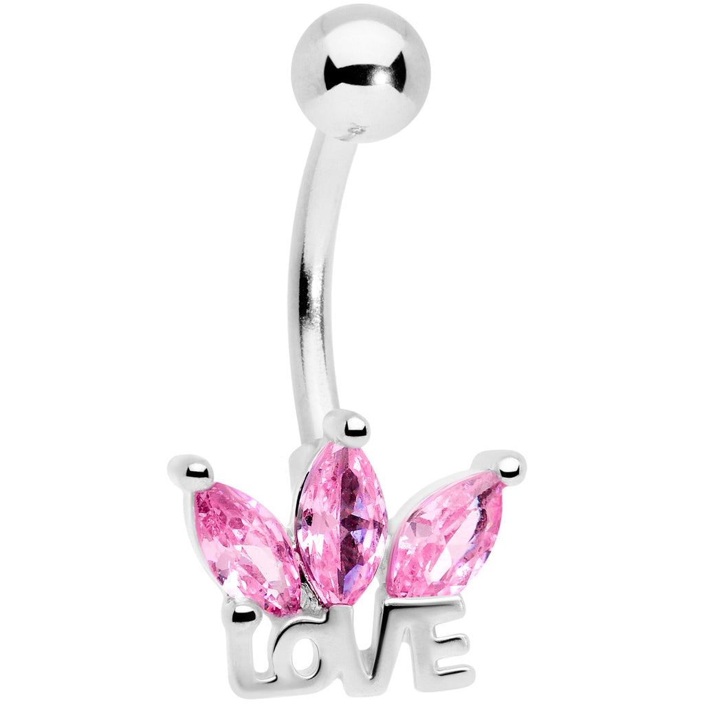 BodyCandy Pink Gem Crown of Love Belly Ring — main product shot