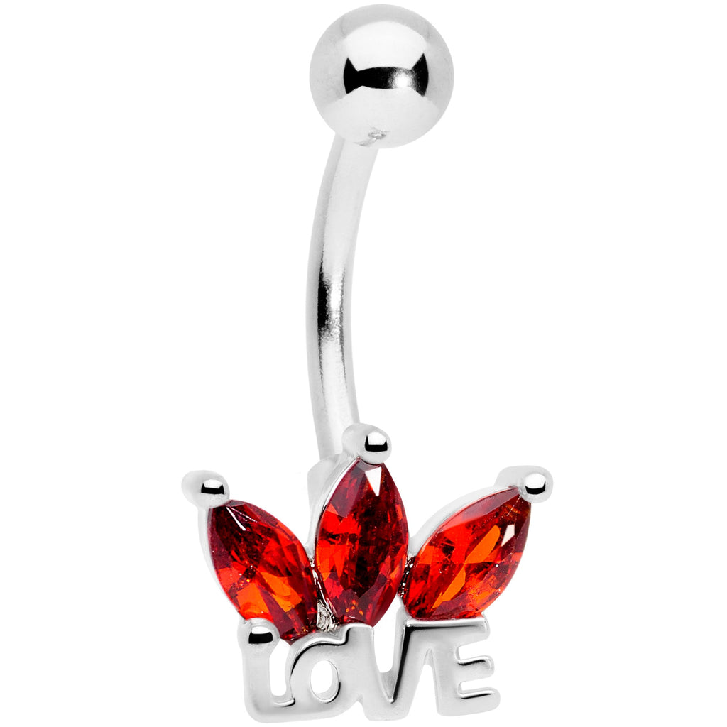 BodyCandy Red Gem Crown of Love Belly Ring — main product shot
