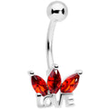 BodyCandy Red Gem Crown of Love Belly Ring — main product shot