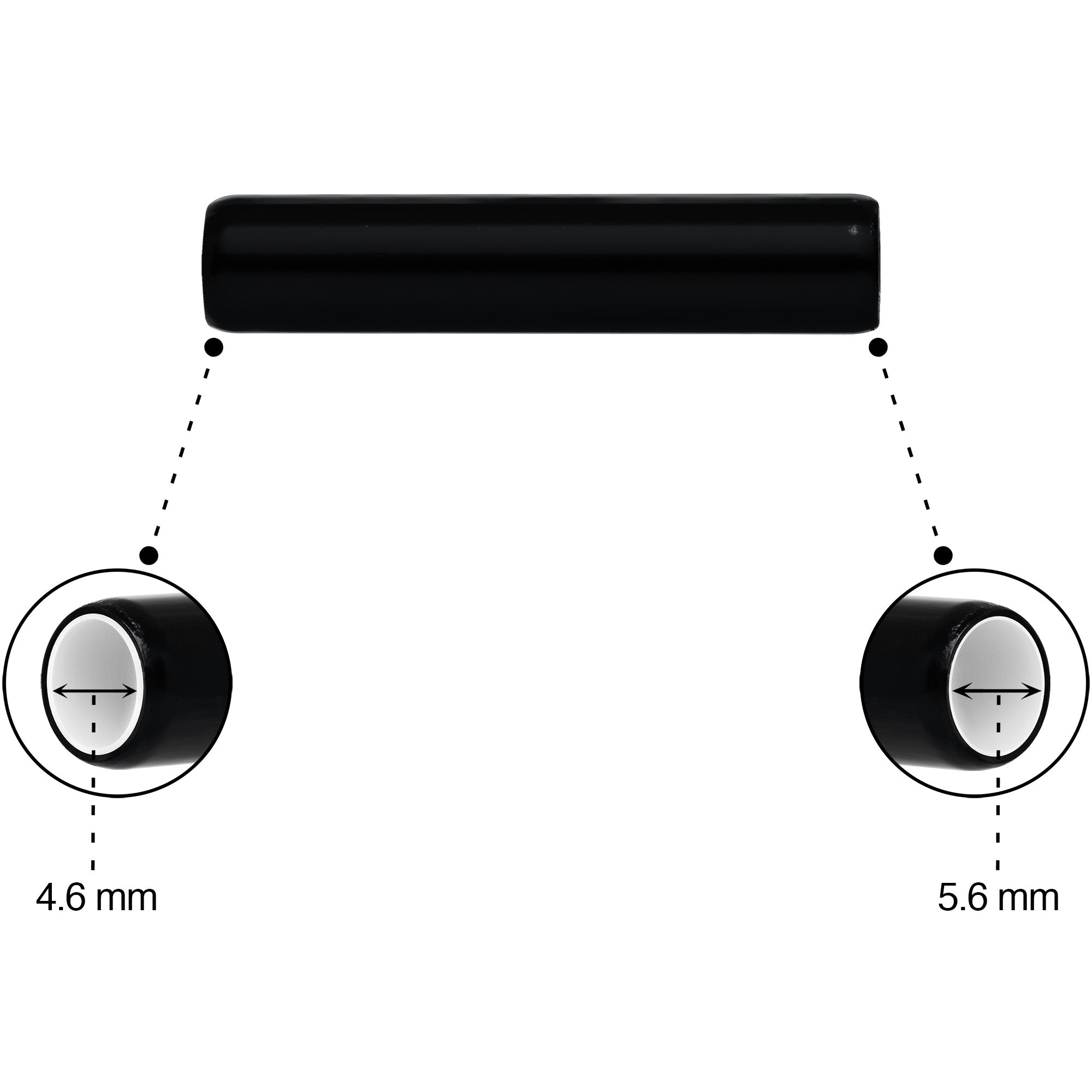BodyCandy 5mm to 6mm Black Aluminum Body Piercing Ball Removal Tool — side view