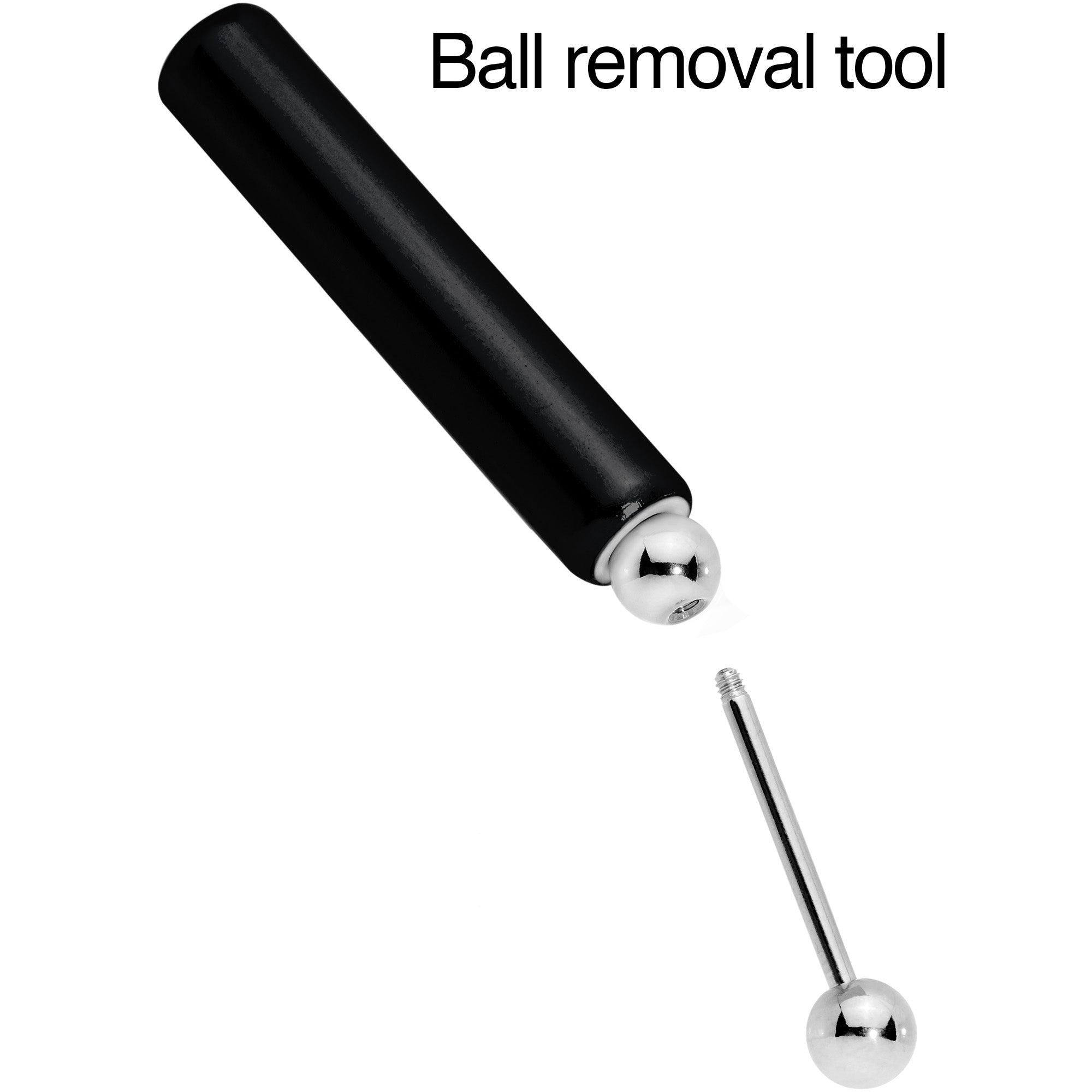 BodyCandy 5mm to 6mm Black Aluminum Body Piercing Ball Removal Tool — back view