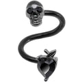 BodyCandy 14G 1/2 Black CZ Gem Halloween Skull Spiral Twister Belly Ring — main product shot