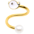 BodyCandy 14G 1/2 Clear Gem Gold Tone Bird Spiral Twister Belly Ring — main product shot