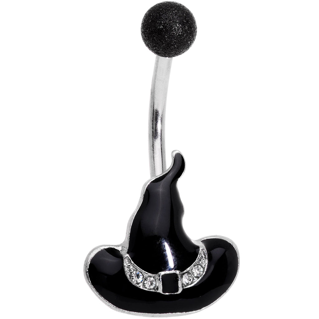BodyCandy Clear Gem Black Halloween Witches Hat Belly Ring — main product shot