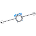 BodyCandy 14G Clear Gem Light Blue Alarm Clock Industrial Barbell 38mm — main product shot