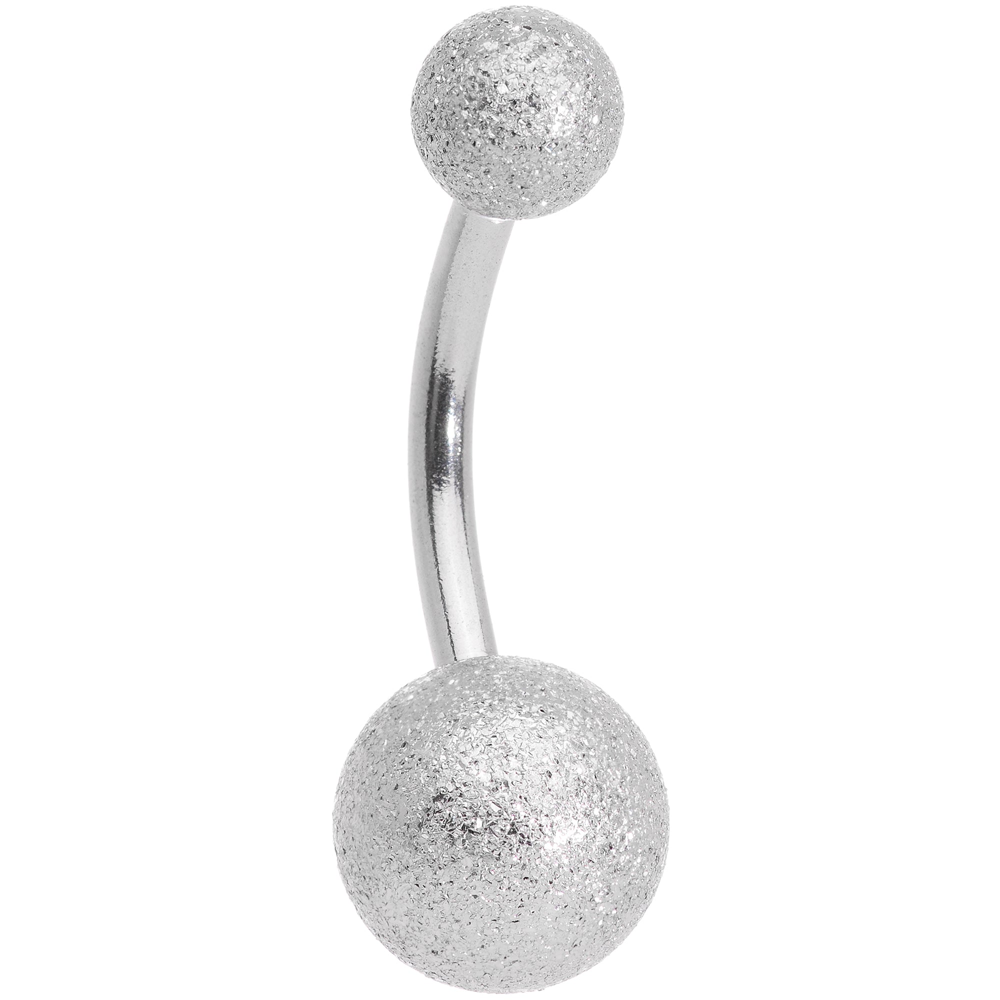 BodyCandy Sandblasted and Yellow UV Glow Sunflower Belly Ring Set of 3 — side view
