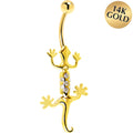 BodyCandy 16G Solid 14K Yellow Gold Cubic Zirconia Izzy Lizzy Belly Ring — main product shot