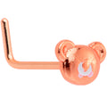 BodyCandy 20G 5/16 Rose Gold Tone Tiny Teddy Bear L Shaped Nose Ring — main product shot