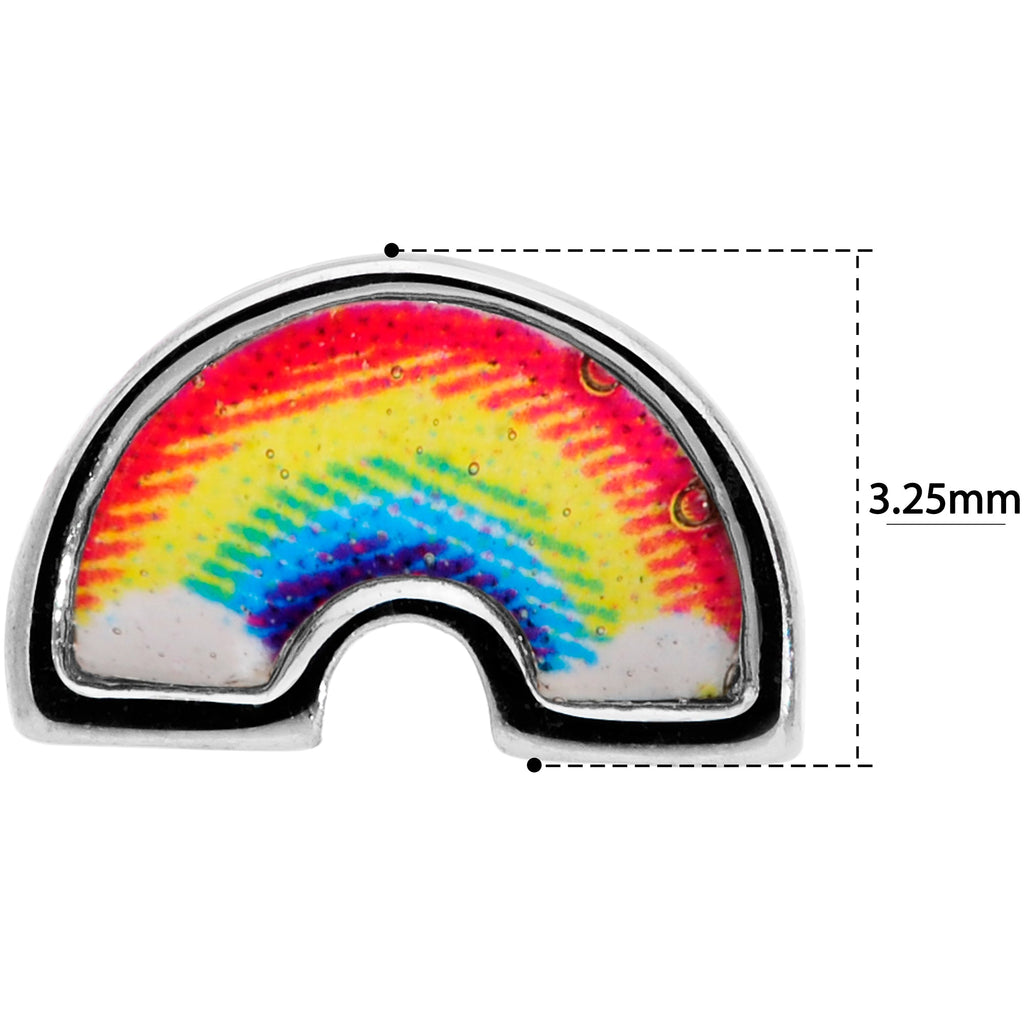 BodyCandy 20G 5/16 Red Yellow Blue Pride Rainbow Nose Bone — back view