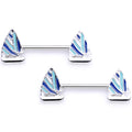 BodyCandy 14G 9/16 Blue White Nautical Sailboat Barbell Nipple Ring Set — main product shot