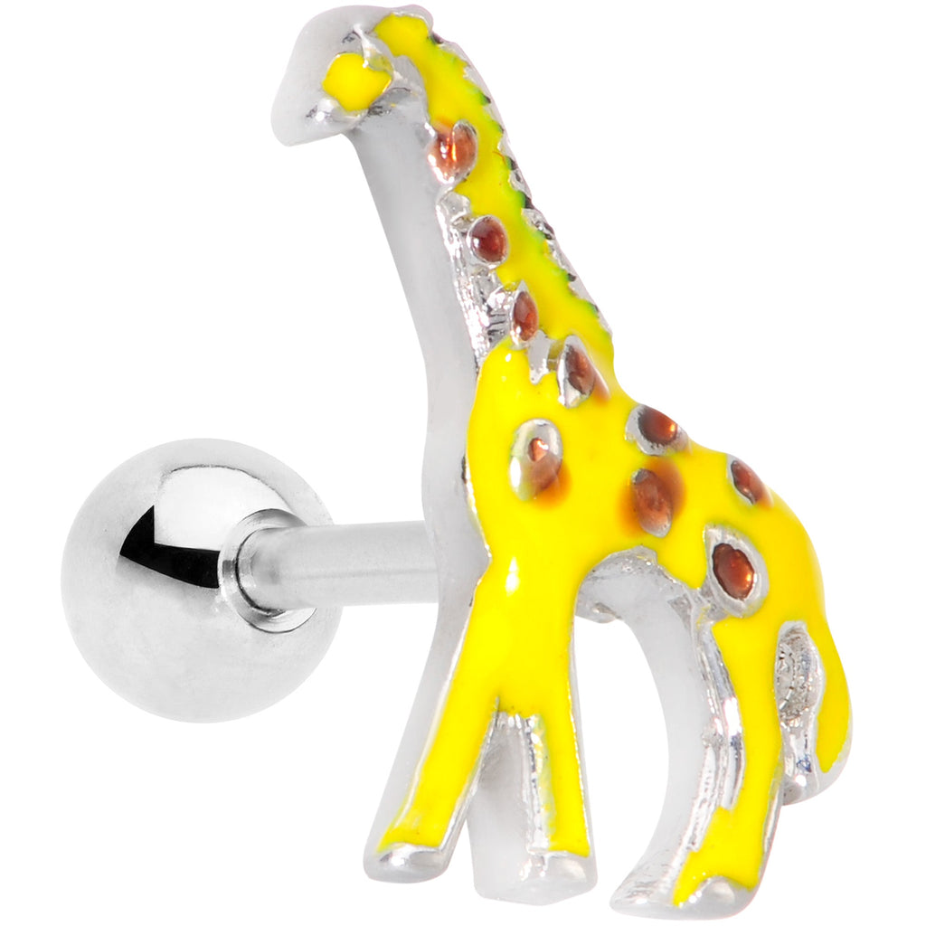 BodyCandy 16G 1/4 Brown Yellow Giraffe Cartilage Tragus Earring — main product shot