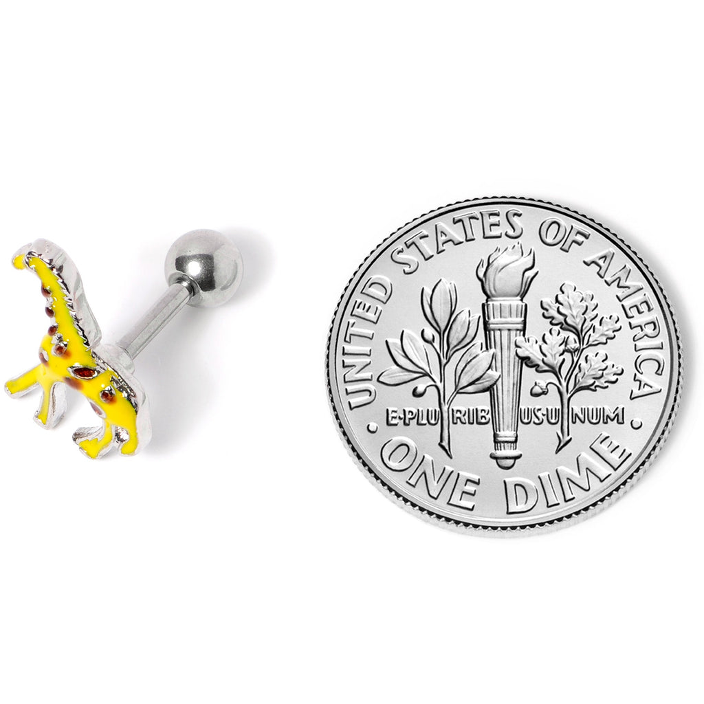 BodyCandy 16G 1/4 Brown Yellow Giraffe Cartilage Tragus Earring — alternative angle
