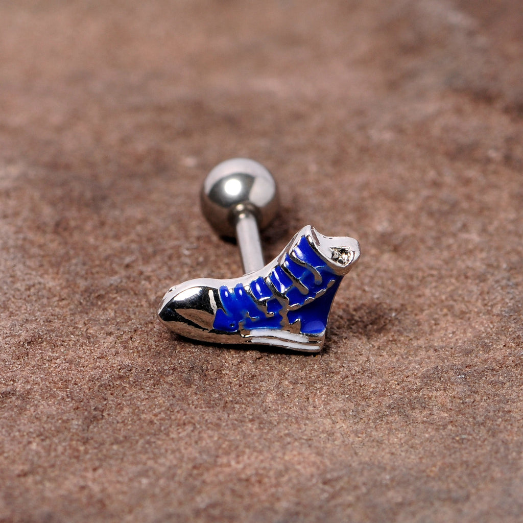 BodyCandy 16G 1/4 Blue High Top Sneaker Cartilage Tragus Earring — lifestyle context