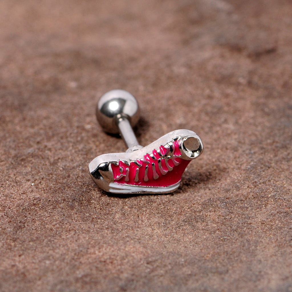 BodyCandy 16G 1/4 Pink High Top Sneaker Cartilage Tragus Earring — lifestyle context