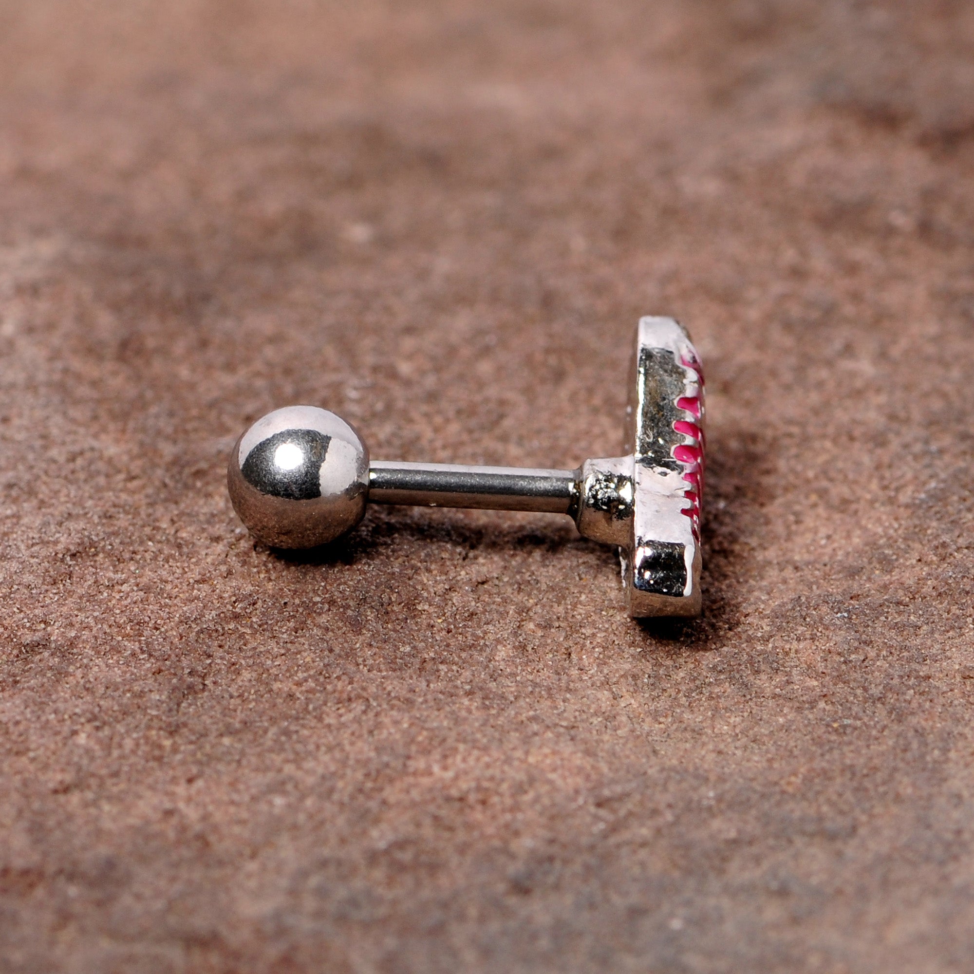 BodyCandy 16G 1/4 Pink High Top Sneaker Cartilage Tragus Earring — side view