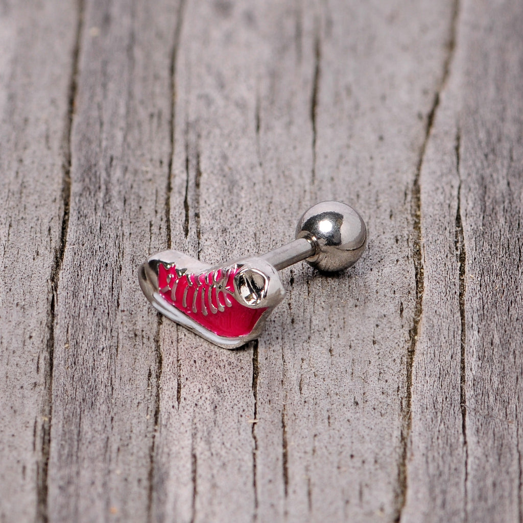 BodyCandy 16G 1/4 Pink High Top Sneaker Cartilage Tragus Earring — back view