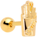 BodyCandy 16G 1/4 Gold Tone Fast Food French Fries Cartilage Tragus Earring — main product shot