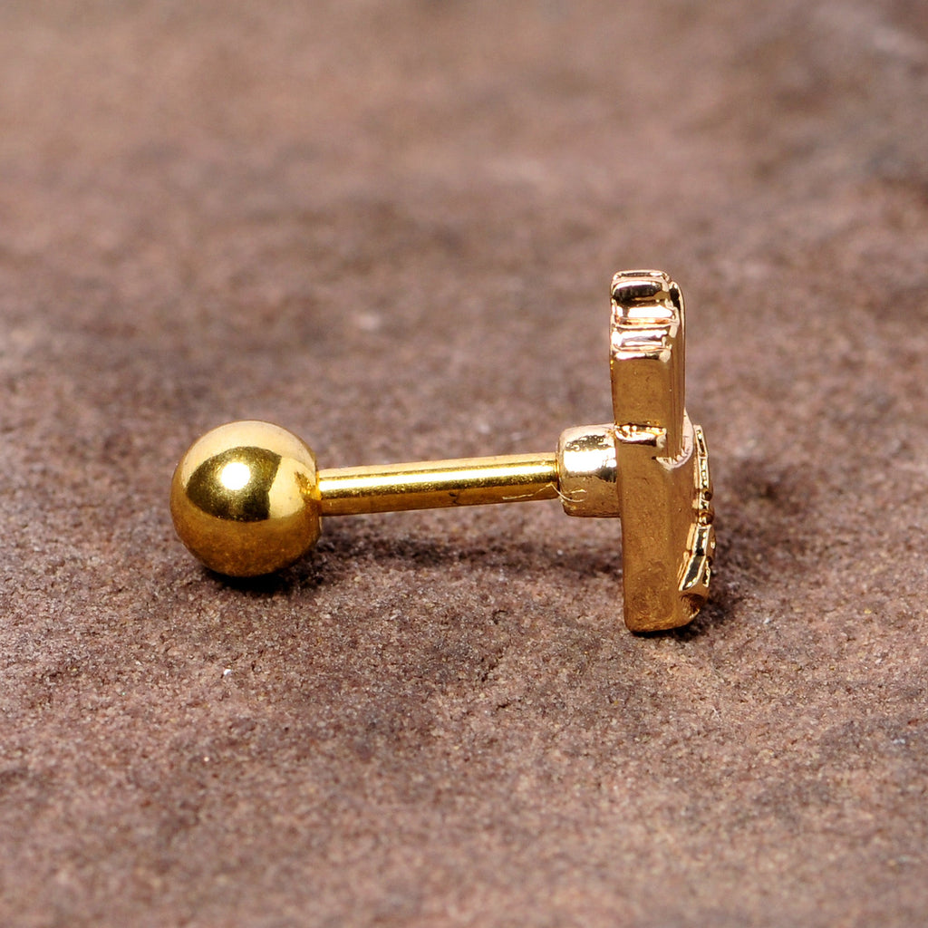 BodyCandy 16G 1/4 Gold Tone Fast Food French Fries Cartilage Tragus Earring — side view