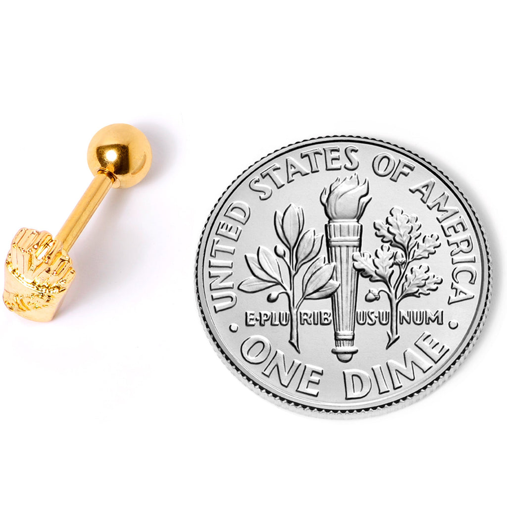 BodyCandy 16G 1/4 Gold Tone Fast Food French Fries Cartilage Tragus Earring — alternative angle