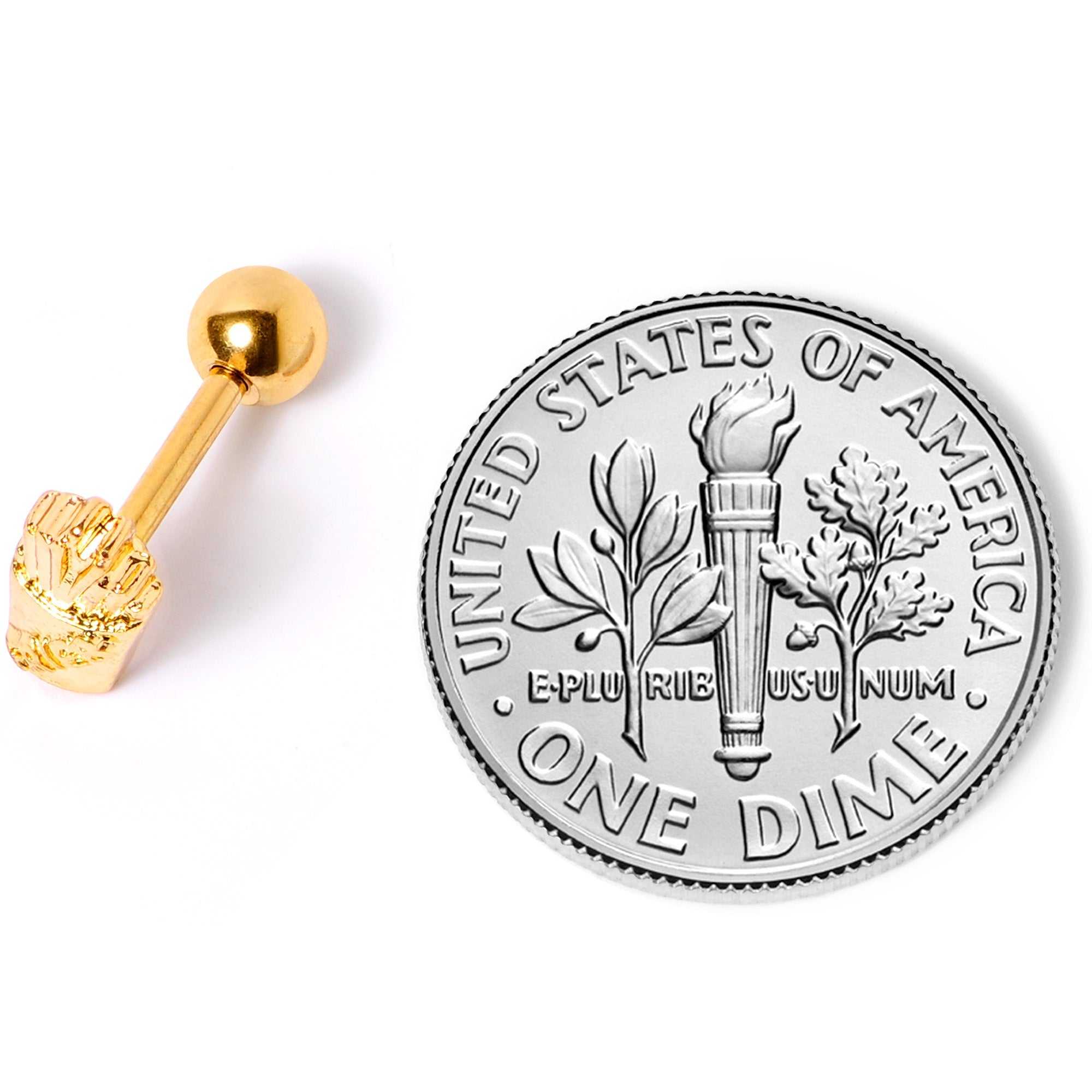 BodyCandy 16G 1/4 Gold Tone Fast Food French Fries Cartilage Tragus Earring — alternative angle